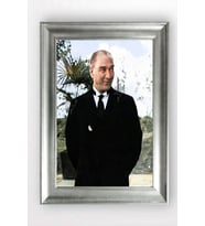 Gümüş Çerçeveli Atatürk Tablo cv1104