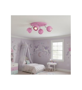 GU10 DUY 4’lü Küre Şeker Pembe Bebek Odası LED Spot Avize Os ram Tasarruflu Ampül Çocuk Odası Avize