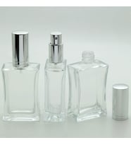 PARFÜM ŞİŞESİ 50 ML (5 ADET) GRİ KAPAK METAL VALF İÇBÜKEY BOŞ ŞİŞE