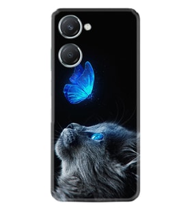 Vivo Y18 Kılıf Desenli Silikon Platinium Series Butterfly Cat 1891