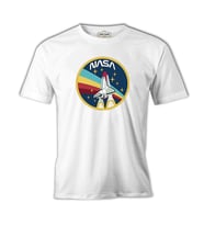 Nasa - Gökkuşağı Beyaz Erkek Tshirt