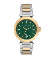 U.S. POLO ASSN. USPA2099-01 ALTIN KAPLAMA YEŞİL KADRAN KADIN KOL SAATİ