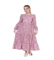 Gülücük Kids G00662-423 Kız Çoçuk Empirme Çicekli Elbise - Gülücük - Pembe - ST00662-Pembe-14 YAŞ (Pembe)