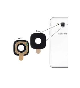 Samsung Galaxy J7 J700 Arka Kamera Camı Lens Yapışkanlı