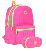 Kaukko Kız Çocuklar İçin Pembe Okul Çantası ve Organizer Kalemlik Seti (KK-K1771+KK-K2622)
