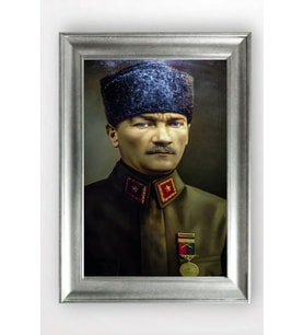 Gümüş Çerçeveli Atatürk Tablo cv620