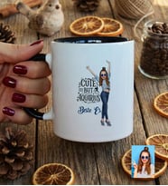 Kişiye Özel Karikatürlü Cute But Aquarius Kova Burcu Kupa Bardak Doğum Günü Hediyesi