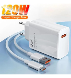 120W Turbo Saniye Göstergeli Hızlı Şarj Aleti Adaptör Kablo Set (MARKASİZ)