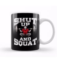 Shut Up And Squat No Excuses Funny Gym Lifting Kupa Bardak Porselen