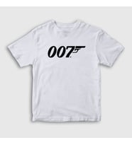 Presmono Unisex Çocuk Beyaz Logo 007 Film James Bond T-Shirt 257982tt (Beyaz)