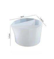 SİLİKON KAP TAŞ TOZU HARCI DÖKÜM İTHAL KÜÇÜK BOY ÜÇ BÖLMELİ EPOKSİ SANATI DÖKÜM KABI HB7521-0128 (Beyaz)