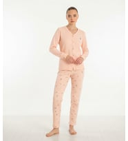 Seamlife Kadın Pamuklu Waffle Kumaş Kışlık Uzun Kollu Sıcak Tutan Pijama Takımı