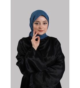 İndigo Mavi Düz Klasik Eşarp İtalyan Dikişli Pamuk Caz Sade 202210_34