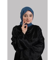 İndigo Mavi Düz Klasik Eşarp İtalyan Dikişli Pamuk Caz Sade 202210_34
