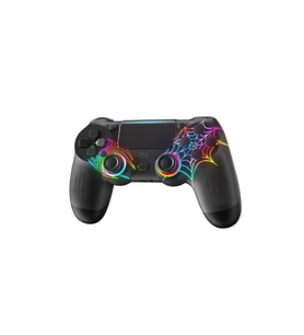 PS4/PC Uyumlu RGB Çift MOtor Titreşimli Spiderman Bluetooth Oyun Kolu (Siyah)