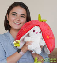 Özgüner Uyku Arkadaşım Tavşan 45 cm Peluş Tavşan (Kırmızı)