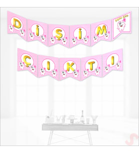 Dişim Çıktı Banner, 175 cm x 17 cm - Pembe (STD)