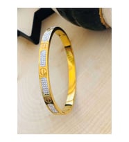 GOLD RENK TAŞLI CARTİER ÇELİK KELEPÇE 316L5784