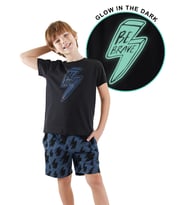Şimşek Erkek Çocuk T-shirt Şort Takım (Siyah)
