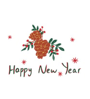 Konsept Tebrik Kartı - Happy New Year, Kozalak