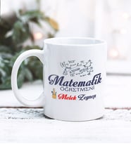 Matematik Öğretmeni Tasarımlı Kişiye Özel Kupa Bardak (Beyaz)