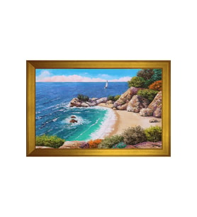 Manzara Temalı Kanvas Tablo 50 x 70 cm Gold Çerçeve