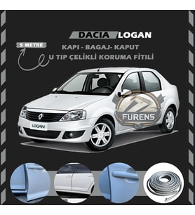 Dacia Logan Oto Araç Kapı Koruma Fitili 5metre Parlak Gri Renk