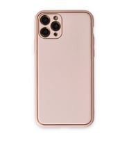 iPhone 11 Pro Kılıf Coco Deri Silikon Kapak - Pudra