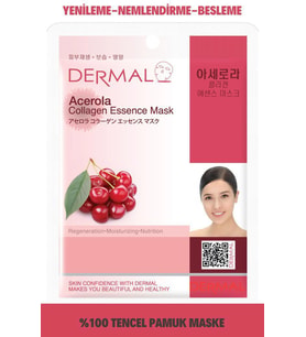 DERMAL Yenileyici, Nemlendirici, Besleyici Barbados Kirazı Özlü Kolajen Maske 23gr
