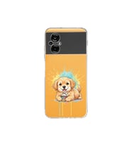 Poco M5 ile Uyumlu Splash Köpek Tasarımlı Şeffaf Silikon Kılıf