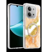 Onegif Redmi 15C 4G Lotus Simli Magsafe Kapak - Turuncu