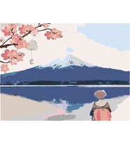 Fuji Dağı Sayılarla Boyama Seti 50x65 cm (Tuvale Gerili)