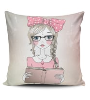 Alkanhomes Fashion Girl Dijital Baskılı Kırlent Kılıfı