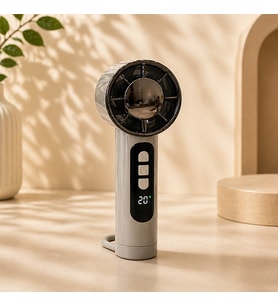 Dijital Ekranlı Mini Fan USB Şarjlı Taşınabilir Sessiz Güçlü El Fanı Premium Tasarım
