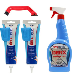 Derzmatik Gaga Uçlu 380 gr Beyaz Hazır Derz Dolgusu ve Tamir Temizleme Seti