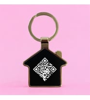 Qr Kodlu Kişiye Özel Anahtarlık (Ekru-Siyah)