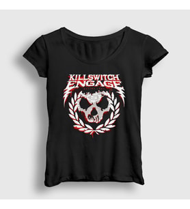 Presmono Kadın Siyah Define Love Metal Killswitch Engage T-Shirt 537119tt
