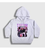 Presmono Unisex Çocuk Beyaz Kanye West Taylor Swift Rap Kapüşonlu Sweatshirt 420501tt