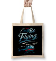 I d Rather Be Flying Retro Helicopter Pilot Bez Çanta Uzun Saplı