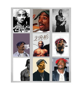 Hbb Tupac Respect Koleksiyonu 9 Parça Tupac Tasarım Ahşap Tablo Seti