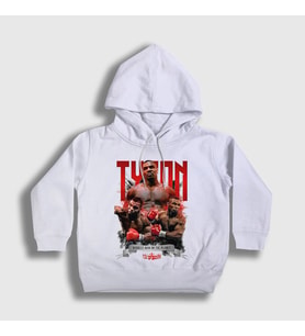 Presmono Unisex Çocuk Beyaz Baddest Mike Tyson Boks Boxing Kapüşonlu Sweatshirt 426790tt