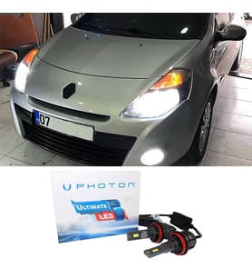 Renault Clio 3 Led Xenon Kısa Far Ampulü H7 Ultimate 9500 Lumens Yeni Seri Beyaz 2006-2013