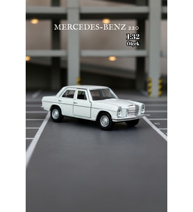 Beyaz 1:32 Ölçek Die Cast Kapıları Açılır Lisanslı Mercedes Benz 220 Oyuncak Metal Model Araba