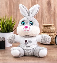 Kişiye Özel Sen Onu da Soğutursun Esprili Peluş Tavşan (Gri)