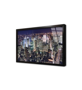 New York Gece Çerçeveli Cam Tablo