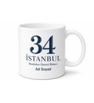 Memleketimin Plakası Baskılı Kupa Bardak Memleket Hediye Özel Tasarım
