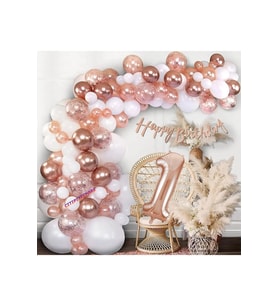 Rose Goldlu 1 Yaş Balon Zinciri