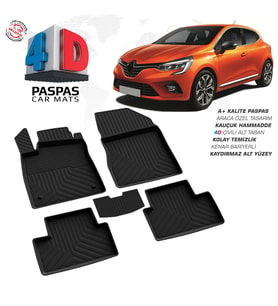 Renault Clio 5 4D Araca Özel Havuzlu Kauçuk Paspas 2019 ve Üzeri (Karışık)