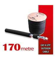 Qport Yüksek Bakır Utp 23Awg 0.58 MM Dış Ortam Cat6 Outdoor Kablo 170 Metre