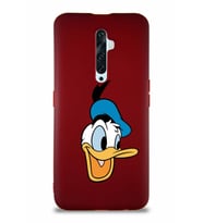 Oppo Reno 2Z Soft Premier Kapak Donald Duck-A Tasarımlı Silikon Kılıf - Mürdüm (Şeffaf)